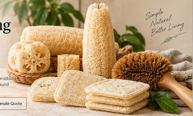 Natural loofah concept product scene